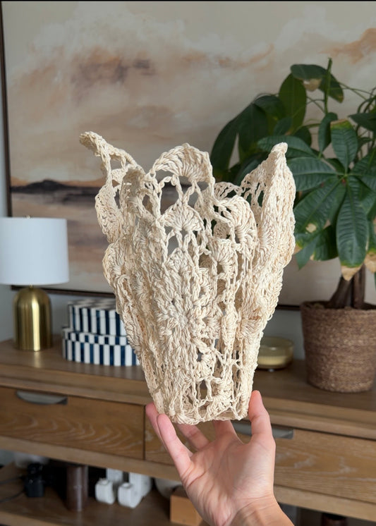 CROCHET MOTIF VASE COVER — TUTORIAL & PATTERN