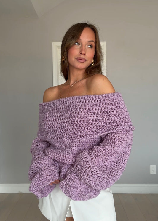 CROCHET OFF-SHOULDER SWEATER — TUTORIAL & PATTERN