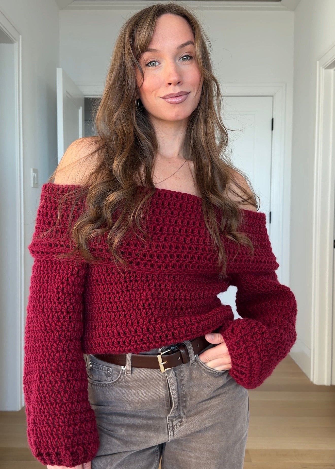 CROCHET OFF-SHOULDER SWEATER — TUTORIAL & PATTERN