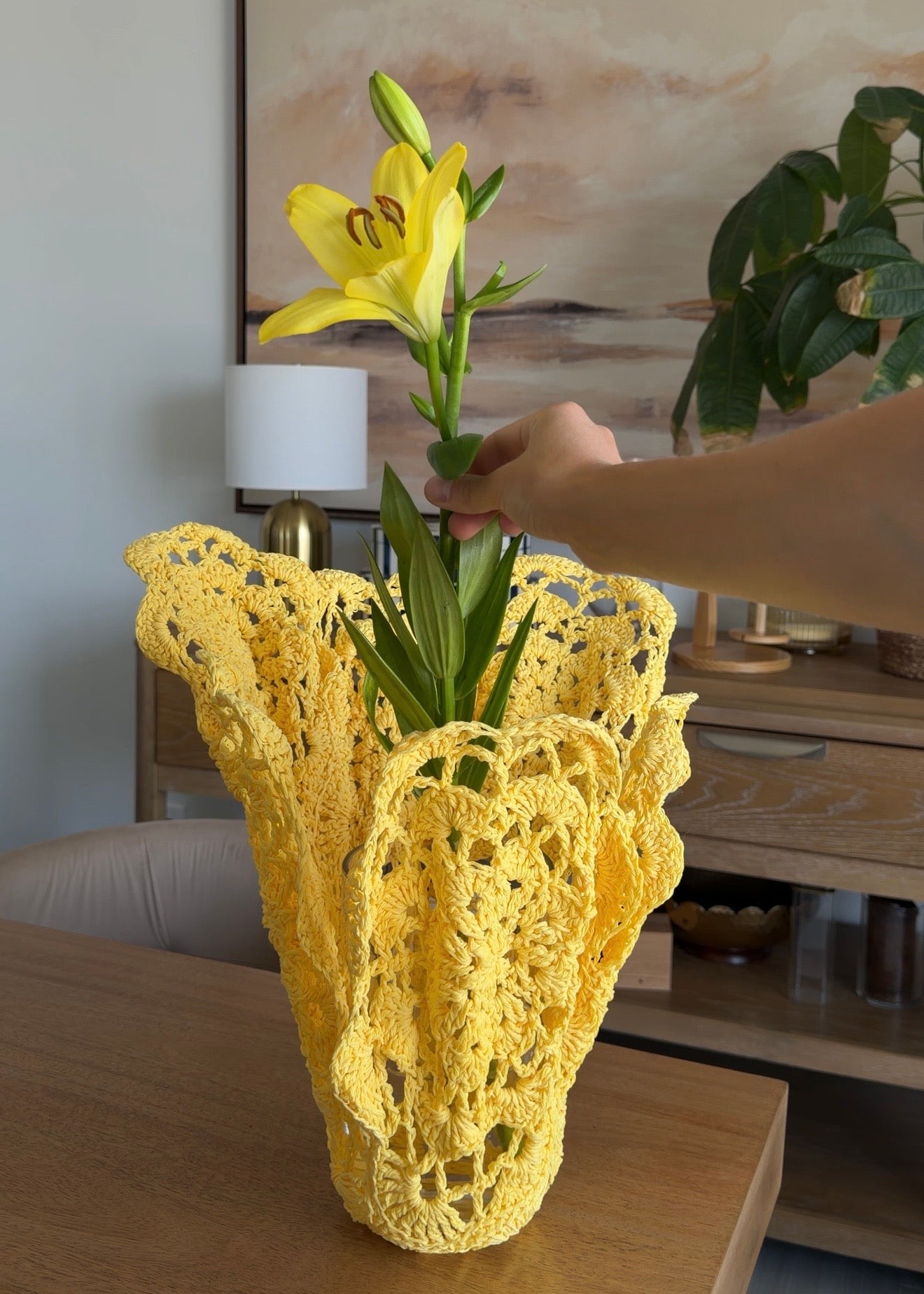 CROCHET MOTIF VASE COVER — TUTORIAL & PATTERN