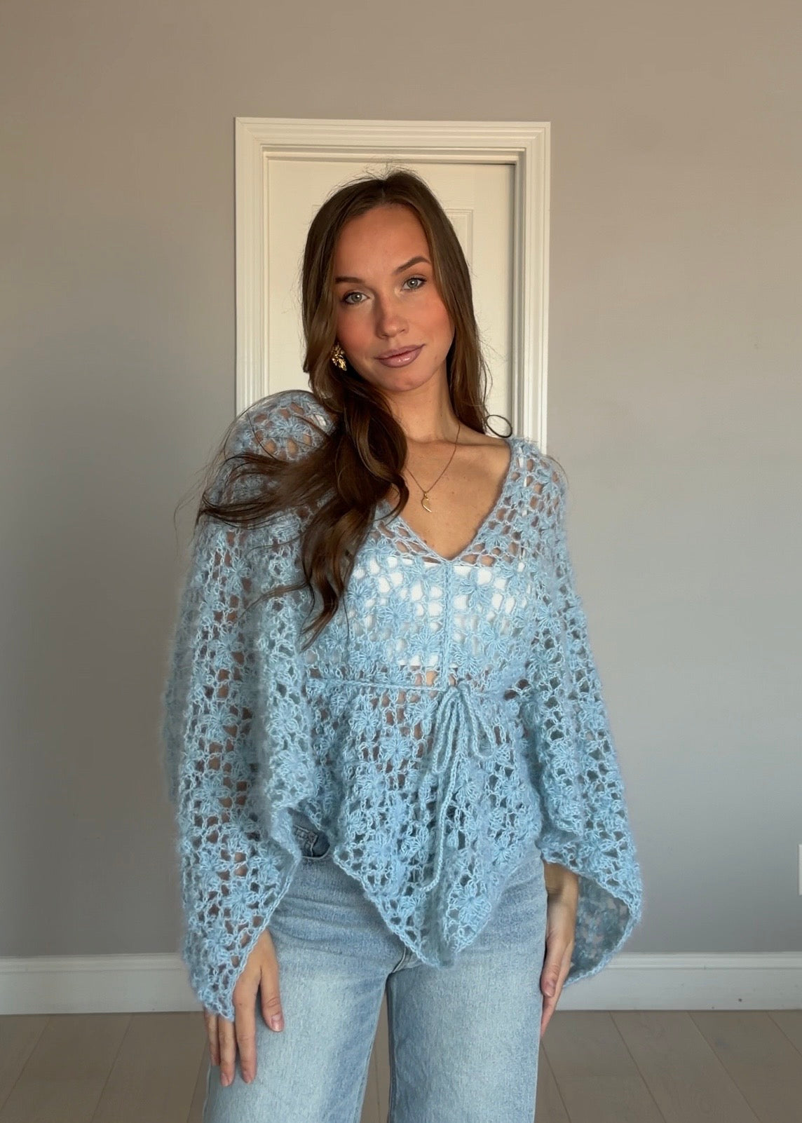 CROCHET FLORAL MESH TRIANGLE — TUTORIAL & PATTERN