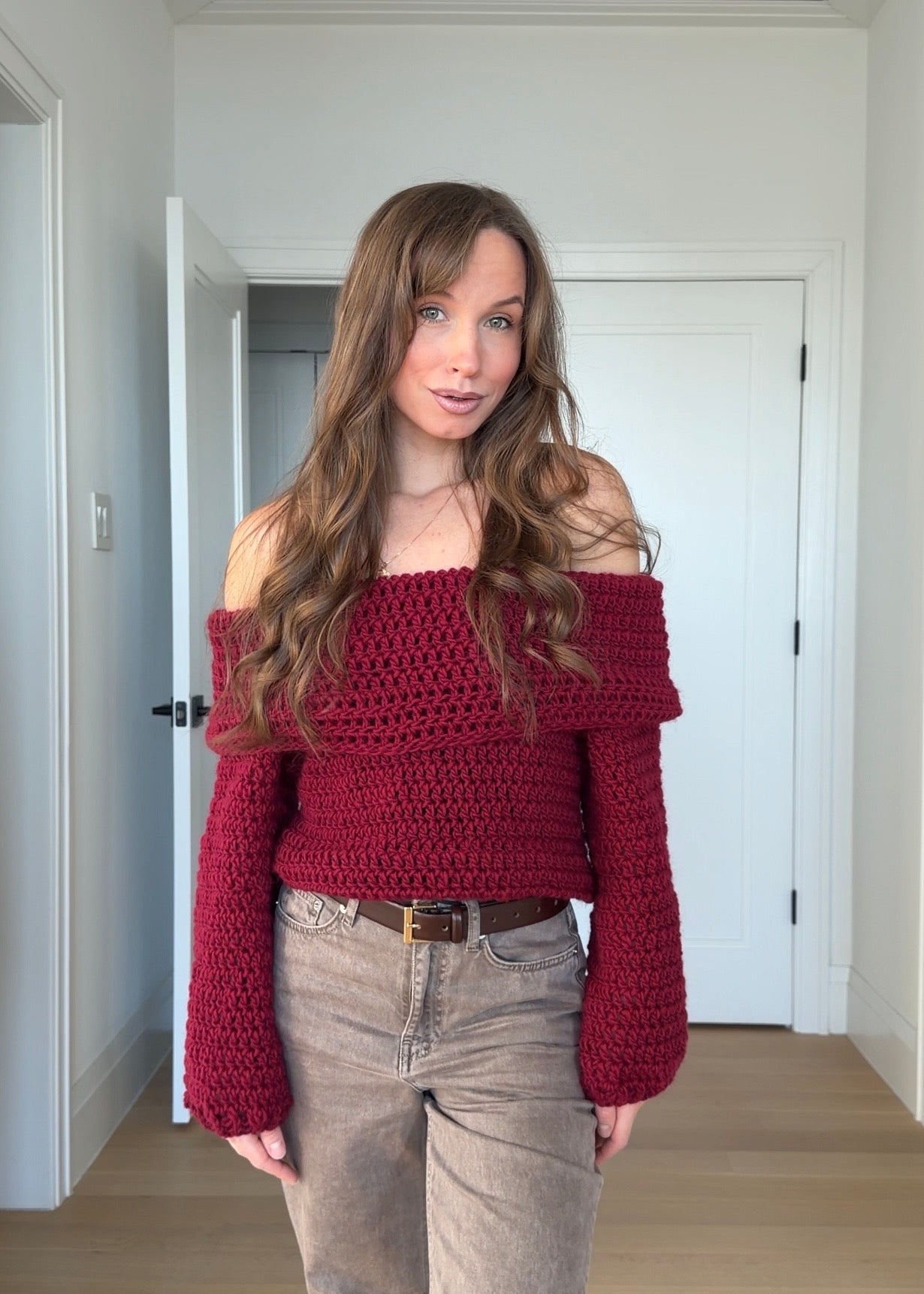 CROCHET OFF-SHOULDER SWEATER — TUTORIAL & PATTERN